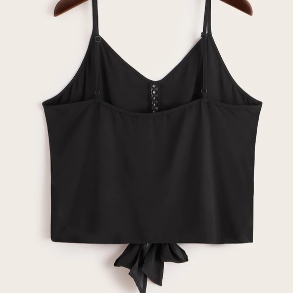 Black Spaghetti Strap Top Front Knot - Picture 2 of 5